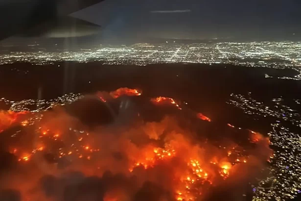 Aerial photo of the Los Angeles fires